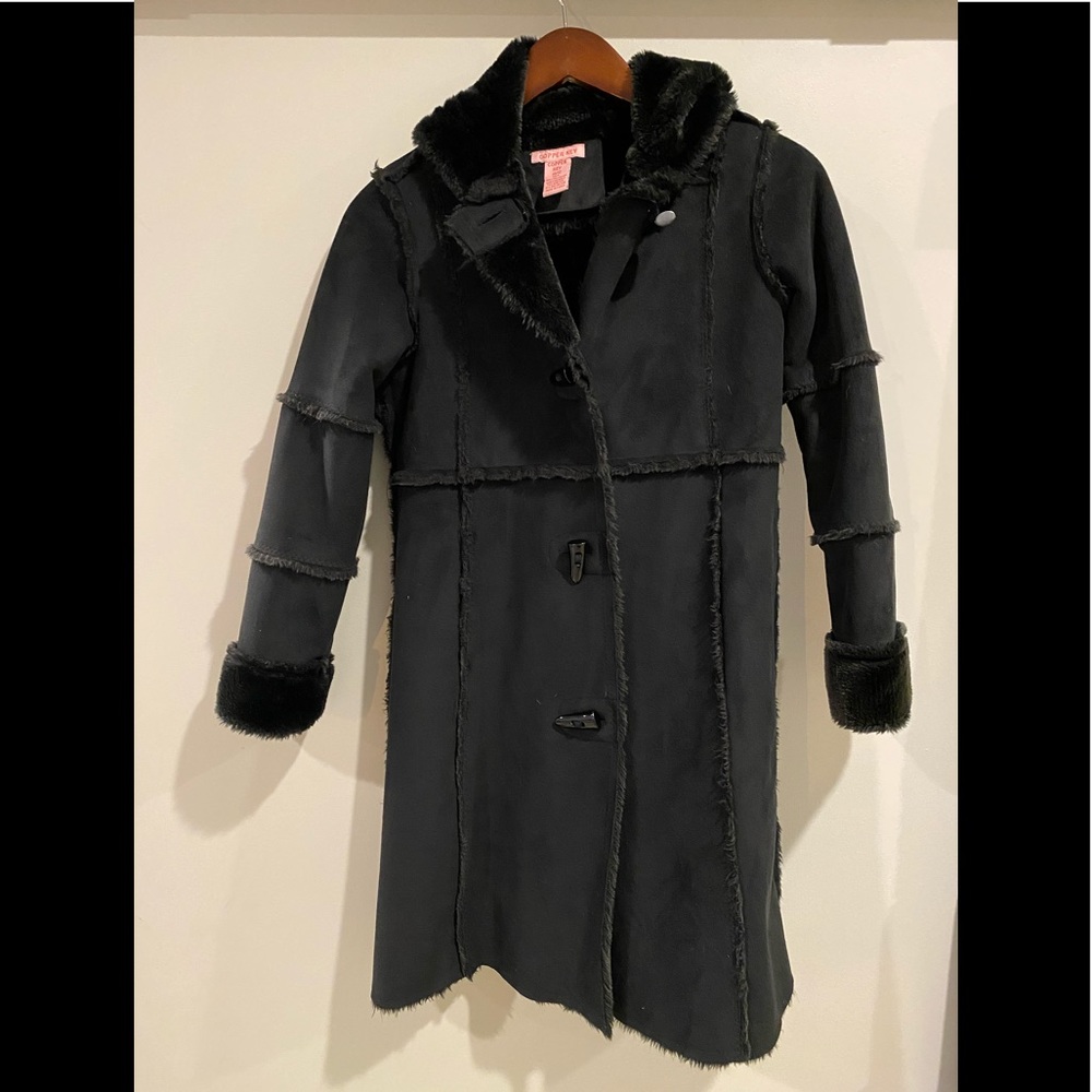 Girls winter dress coat black size 10/12